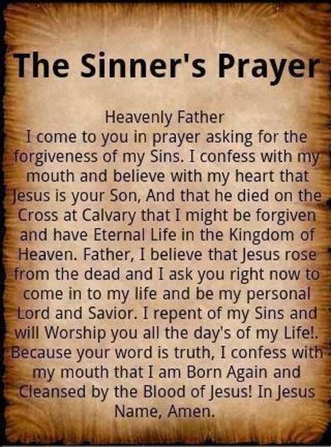 sinners prayer of salvation and healing
